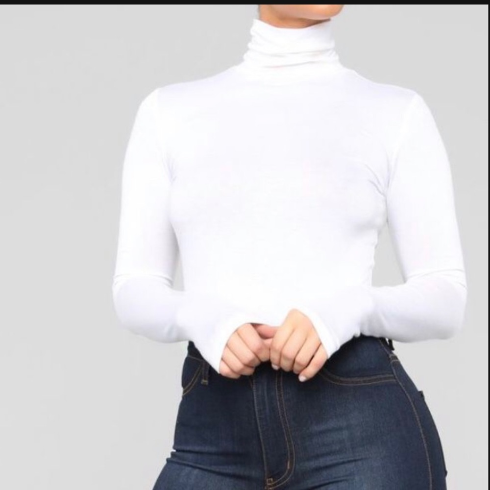 Turtle Neck Long Sleeve off White top